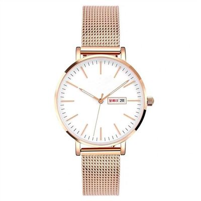 Orologio 3BAR 3Needles resistente all'acqua di Rose Gold Women Quartz Wrist