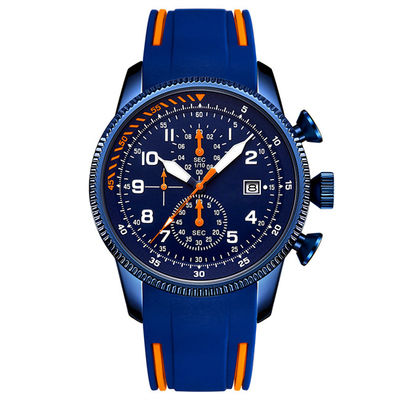 Movimento del quarzo degli orologi dell'aviazione degli uomini multifunzionali con la banda del silicone