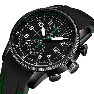 Movimento del quarzo degli orologi dell'aviazione degli uomini multifunzionali con la banda del silicone