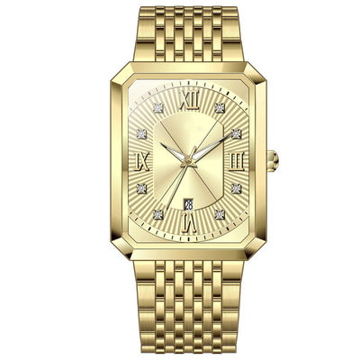 Orologi quadrati del metallo dell'orologio militare di lusso del quarzo di acciaio inossidabile per gli uomini