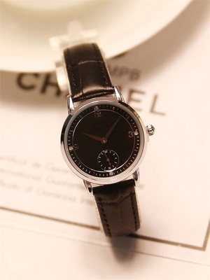 Orologio Diamond Quartz Watch genuino delle coppie del quarzo della banda del cuoio di Brown
