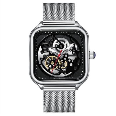 Orologio quadrato del quarzo degli uomini meccanici di incanto dell'orologio delle donne vuote del Giappone Movt