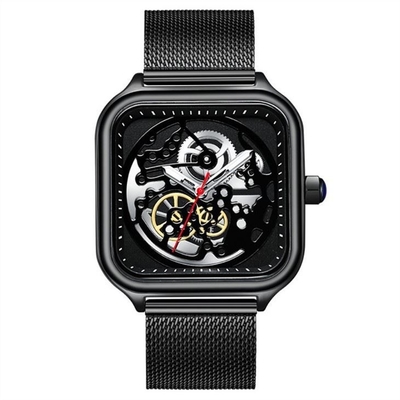 Orologio quadrato del quarzo degli uomini meccanici di incanto dell'orologio delle donne vuote del Giappone Movt