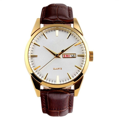 Coppia gli orologi del movimento del quarzo con l'affare classico del modello del ringrosso della cinghia di cuoio