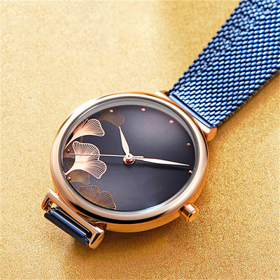 l'orologio 3ATM simmetrico del quarzo delle donne di caso di 9mm impermeabilizza