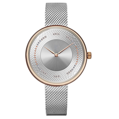 Diamond Encrusted Watch Chronograph Wrist delle donne del quarzo 30m impermeabili