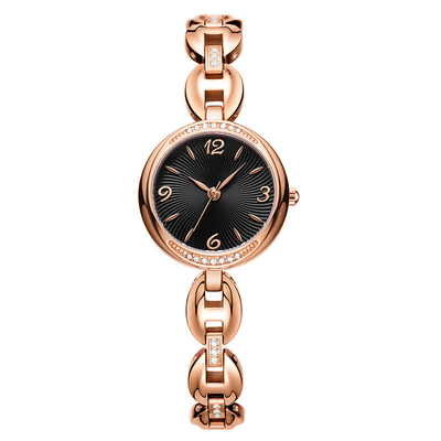 Orologio Diamond Encrusted Jewelry Buckle del quarzo delle donne del braccialetto
