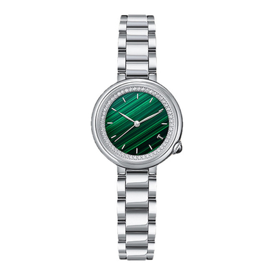 Cinghia di cuoio di vetro minerale dell'orologio del quarzo delle donne di SS316L