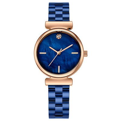 Nessun fermaglio d'acciaio del diametro 26.5mm dell'orologio del quarzo delle donne del trapano dell'acqua della scala