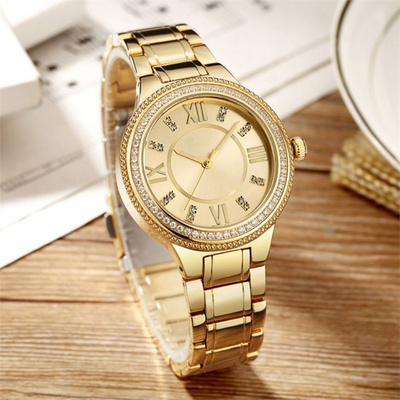 Cinghia di Diamond Set Steel Belt 20cm dell'orologio del quarzo delle donne di caso di Aolly