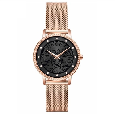 la cinghia Diamond Quartz Watch Japanese Movement genuino di 16mm ha inciso