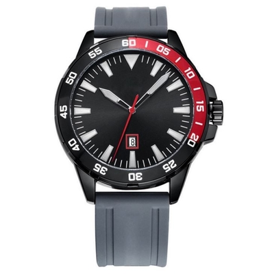 movimento del quarzo dell'orologio 3ATM dell'uomo di sport del silicone della cinghia di 252mm con l'incastonatura
