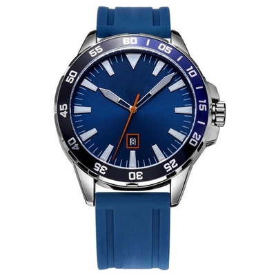 movimento del quarzo dell'orologio 3ATM dell'uomo di sport del silicone della cinghia di 252mm con l'incastonatura