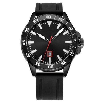 movimento del quarzo dell'orologio 3ATM dell'uomo di sport del silicone della cinghia di 252mm con l'incastonatura