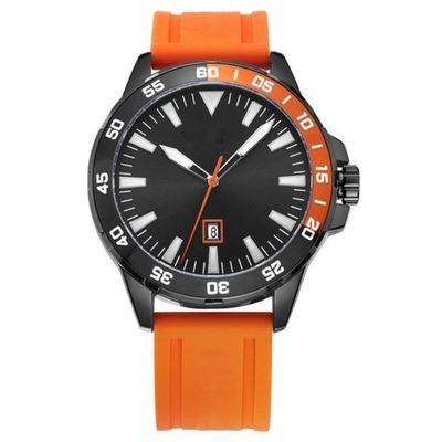 movimento del quarzo dell'orologio 3ATM dell'uomo di sport del silicone della cinghia di 252mm con l'incastonatura