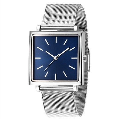 Caso semplice alla moda di Mesh Belt 32mm dell'orologio quadrato del quadrante di acciaio inossidabile