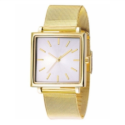 Caso semplice alla moda di Mesh Belt 32mm dell'orologio quadrato del quadrante di acciaio inossidabile