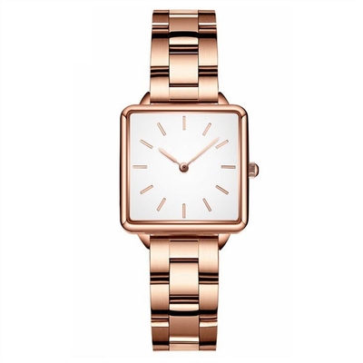 cassa impermeabile della lega della cinghia di 34mm Dia Women Quartz Wrist Watch 16mm