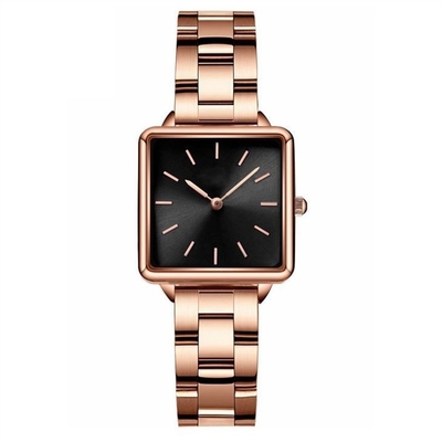 cassa impermeabile della lega della cinghia di 34mm Dia Women Quartz Wrist Watch 16mm
