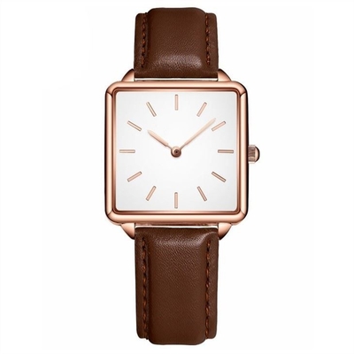 cassa impermeabile della lega della cinghia di 34mm Dia Women Quartz Wrist Watch 16mm