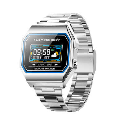 Orologi analogico digitali di singolo tocco del quadrato 0.96inch dell'orologio di Digital degli uomini di nastro metallico