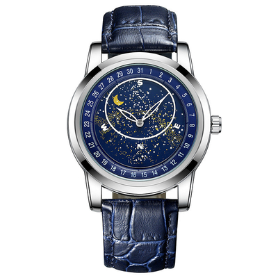 L'orologio del quadrante degli uomini degli uomini luminosi illuminati dell'orologio meccanico automatico