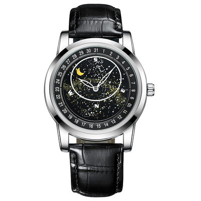 L'orologio del quadrante degli uomini degli uomini luminosi illuminati dell'orologio meccanico automatico