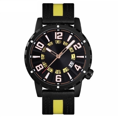 I cronografi degli uomini in lega di zinco dell'orologio di cuoio casuale del calendario del movimento del quarzo