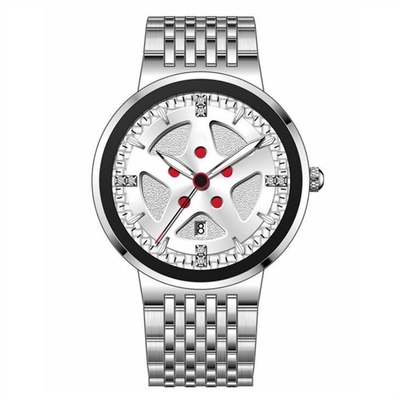 Orologio meccanico automatico di acciaio inossidabile del calendario sottile impermeabile del cronografo