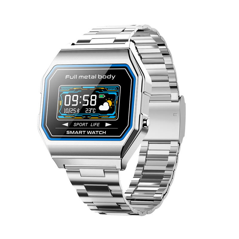 Orologi analogico digitali di singolo tocco del quadrato 0.96inch dell'orologio di Digital degli uomini di nastro metallico